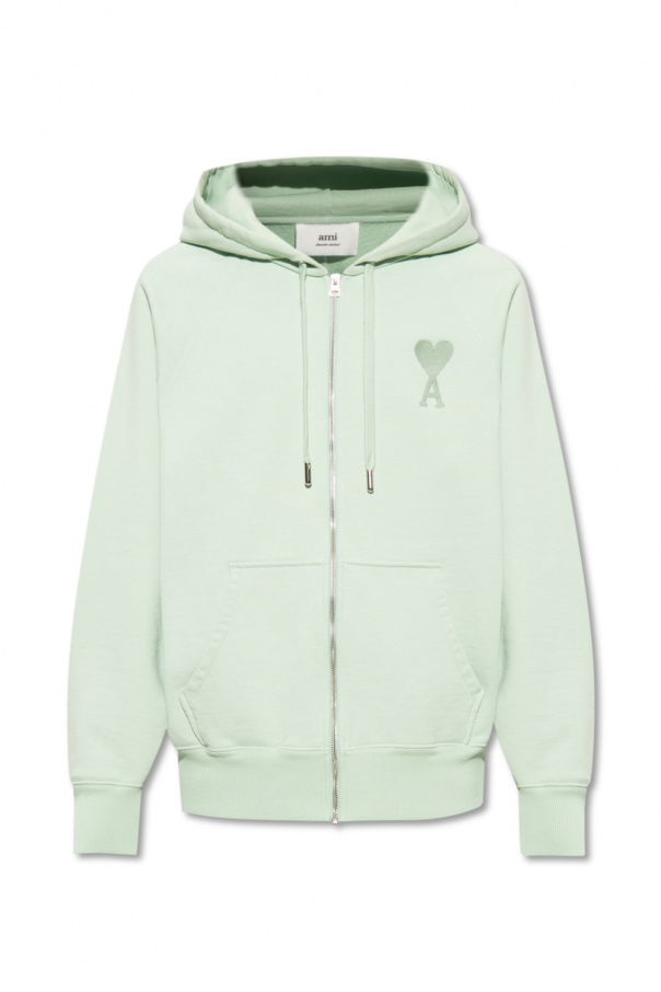 Green Hoodie with logo Ami Alexandre Mattiussi